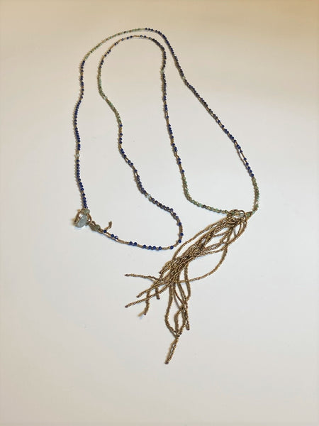 Blue Tassel Necklace