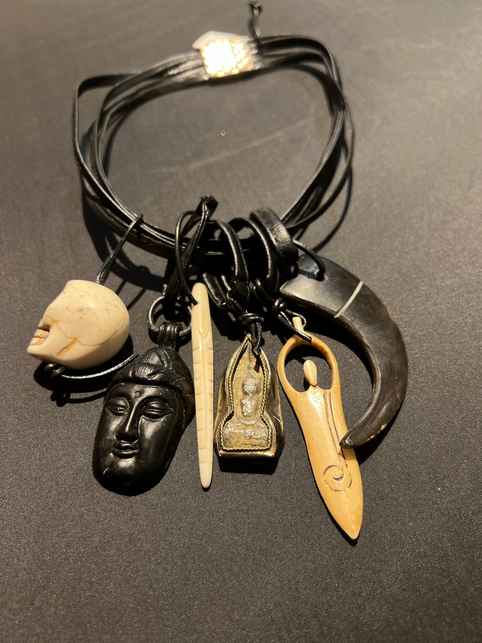 Leather Icons Necklace