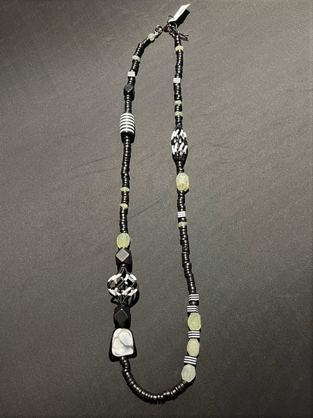 Black/White Long Necklace