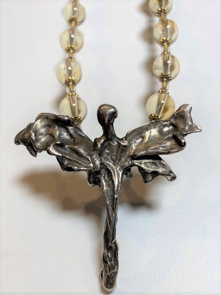 Bronze High Heart Angel Necklace