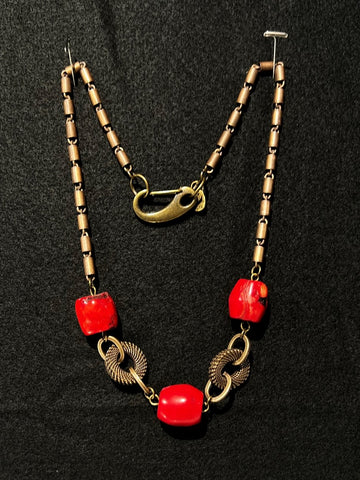 Dyed Bamboo Coral Necklace