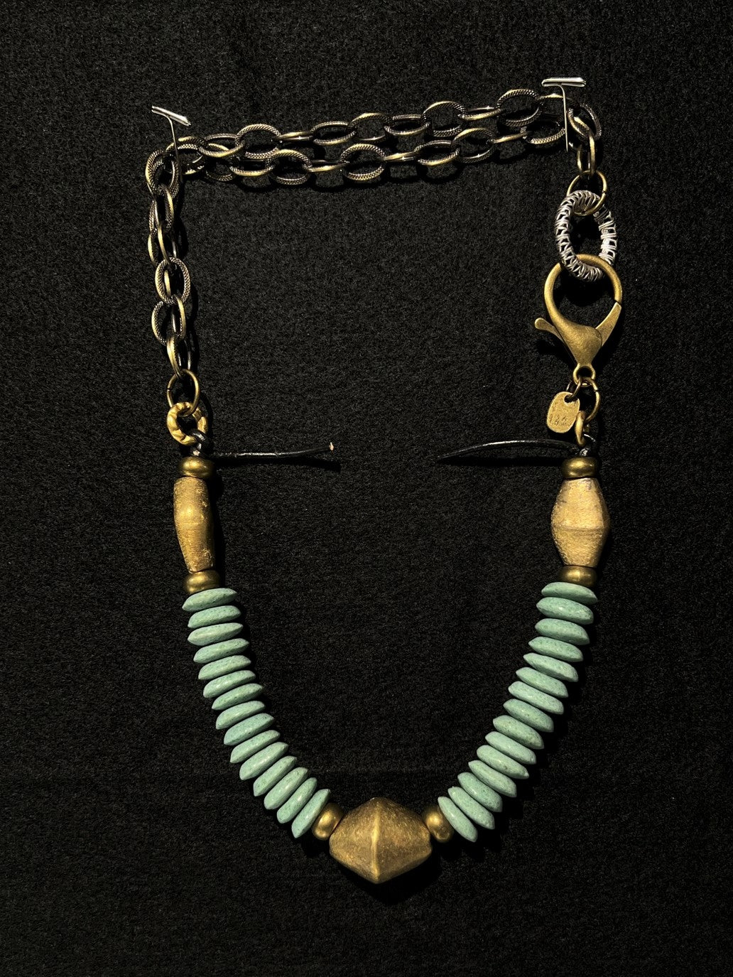 African Bicone and Ashanti Glass Necklace
