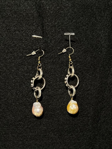 Link and Freshwater Pearl Earrings