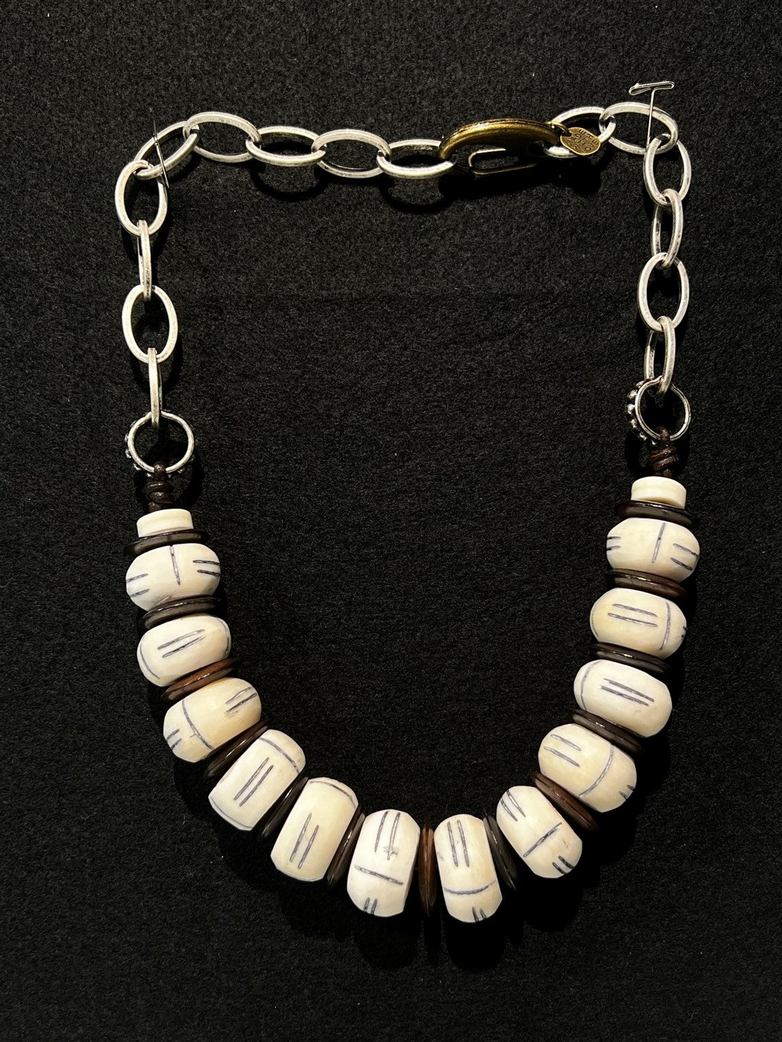 Kenya Tribal carved beads Necklace