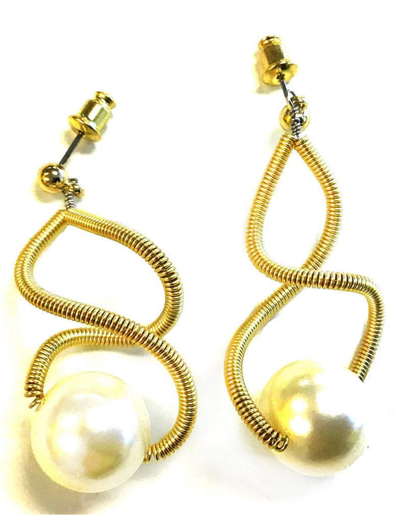 Gold Sat Earrings