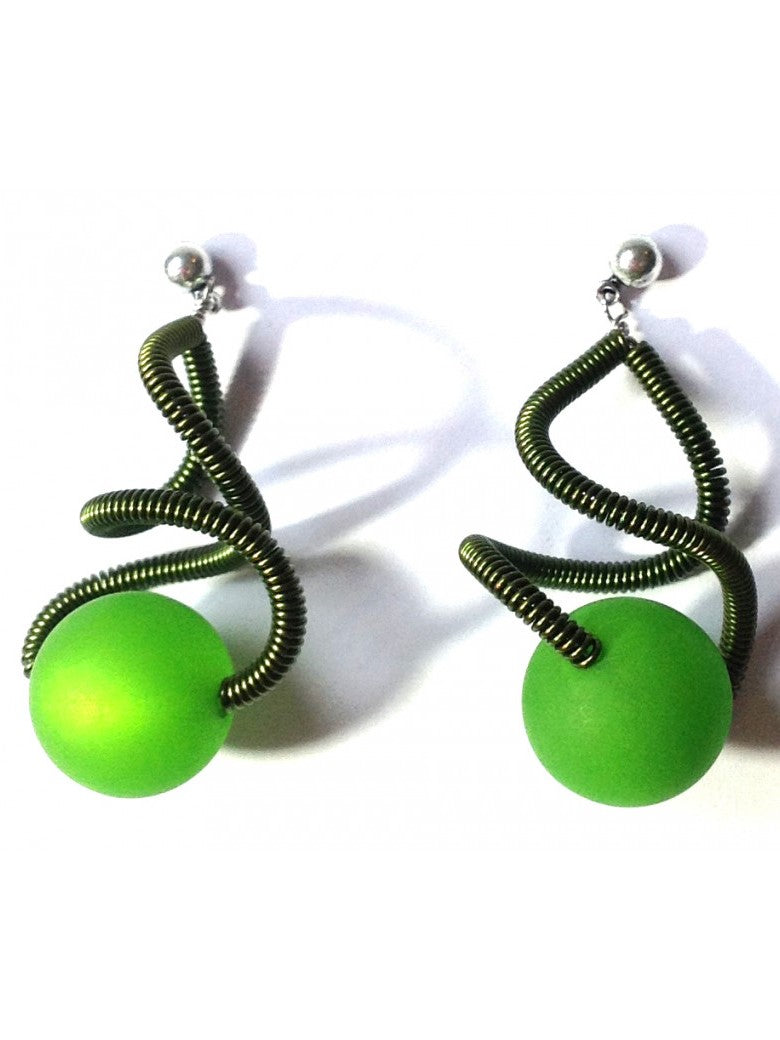Green Sat Earrings